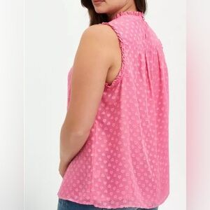 TORRID Heart Clip Dot Mock Neck Tank EUC